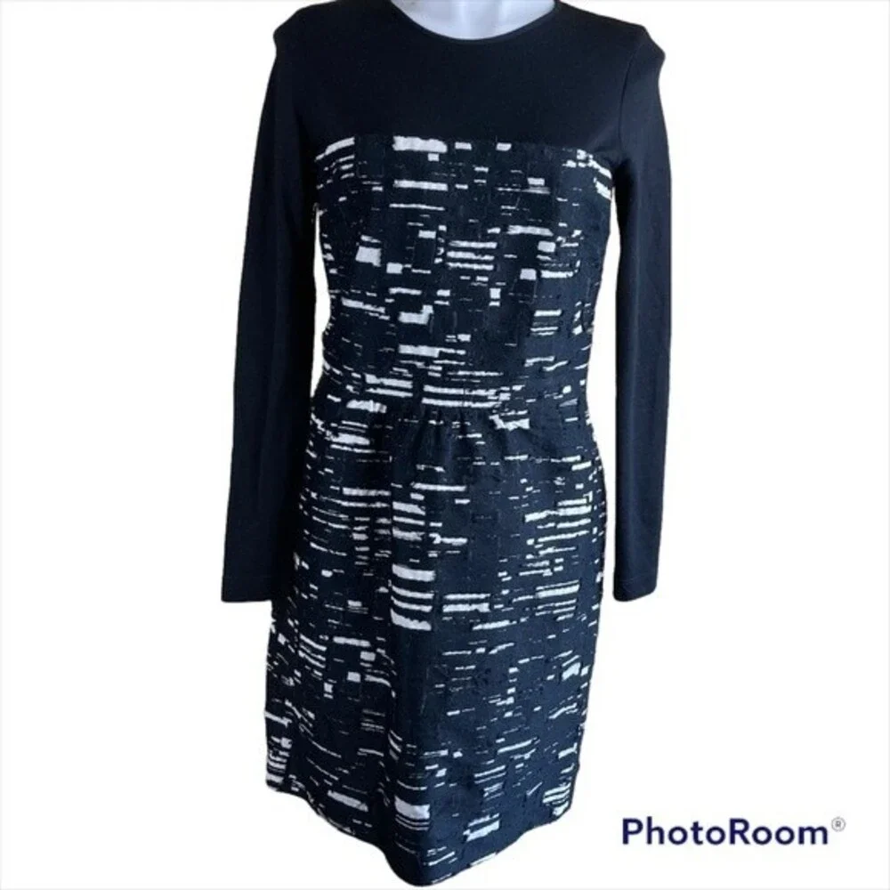 PIAZZA SEMPIONE Made in Italy Textured Wool Blend Knee-Length Dress Size US 10